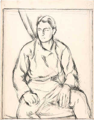 Лебедев-Шуйский Анатолий Адрианович. Эскиз портрета в мастерской П. Кончаловского. ВХУТЕМАС 